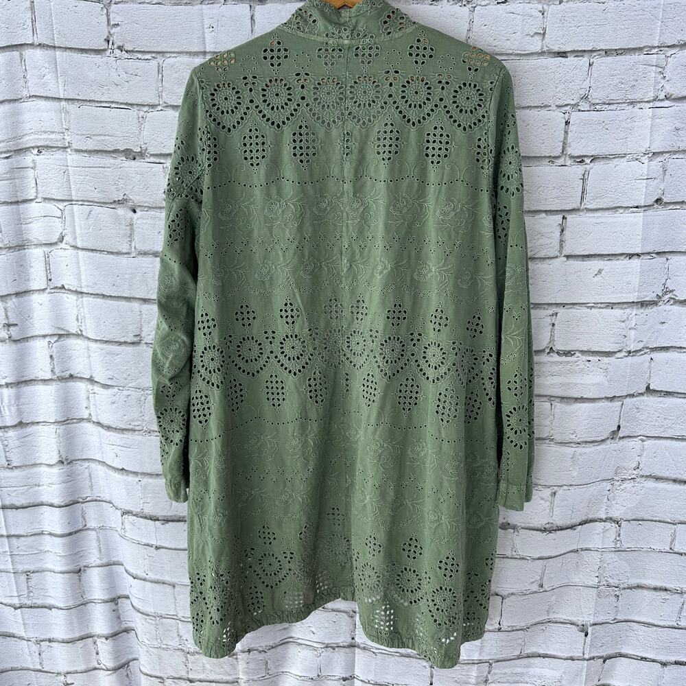 Preowned Sundance Moonlight Eyelet Jacket Boho Cardigan Open Front Sz XL Cotton - Picture 3 of 12